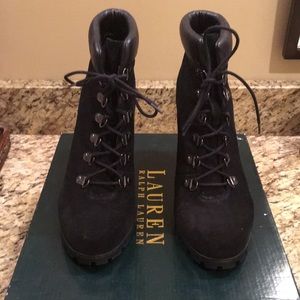 Ralph Lauren Black Suede Boots
